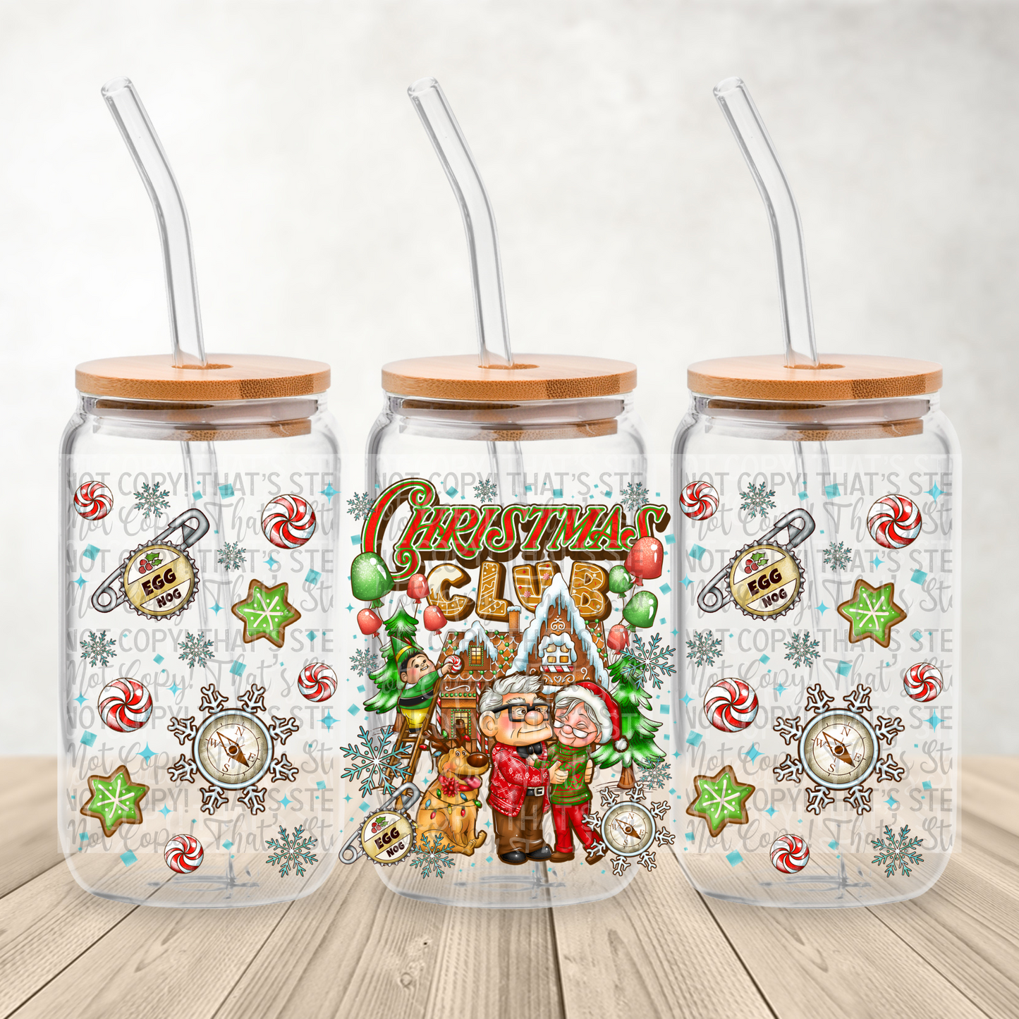 Christmas Club up 16oz UV DTF Transfer Film G114