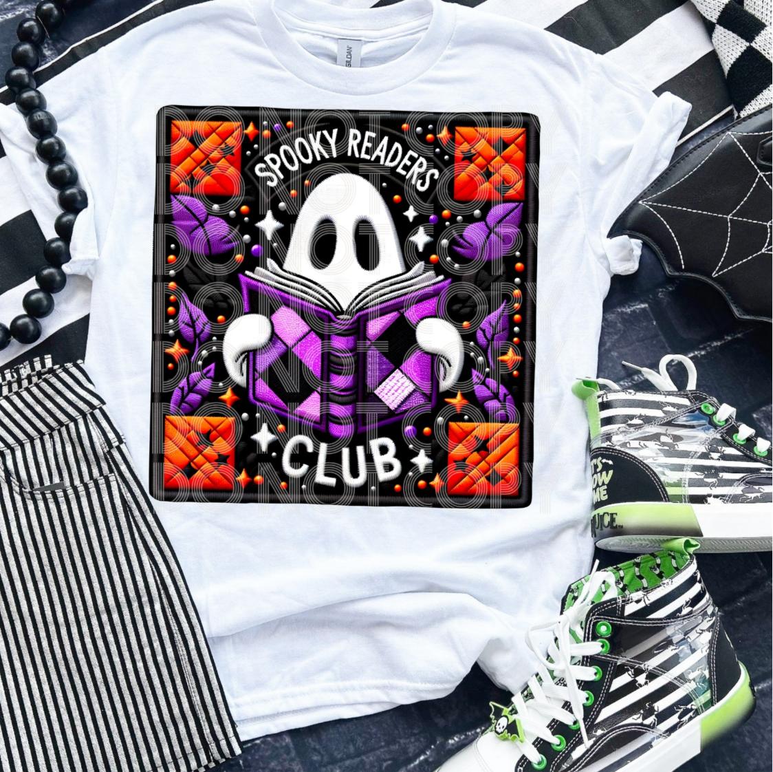 Halloween Faux Embroidery DTF Transfer Film TE084