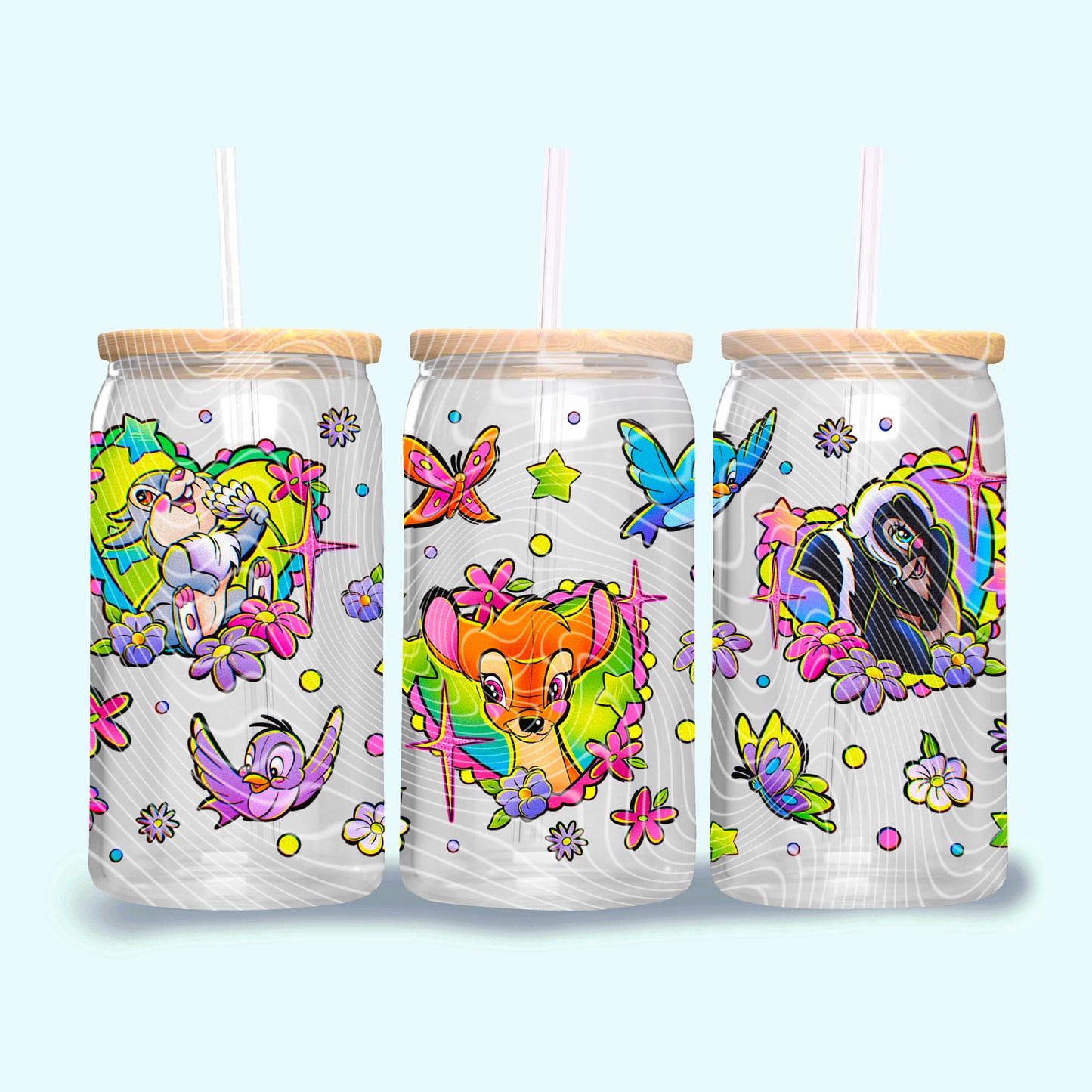 Retro Forest Friends 16oz UV DTF Transfer Film G025