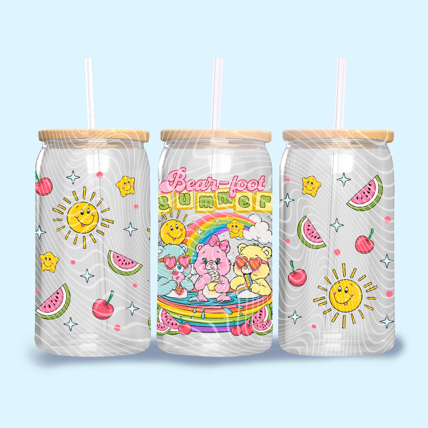 Summer Bears - 16oz UV DTF Transfer Film