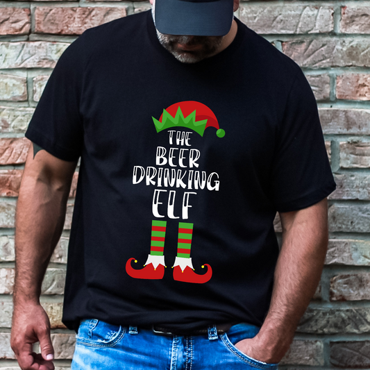 Matching Family Beer Drinking Elf DTF Transfer Film 9434