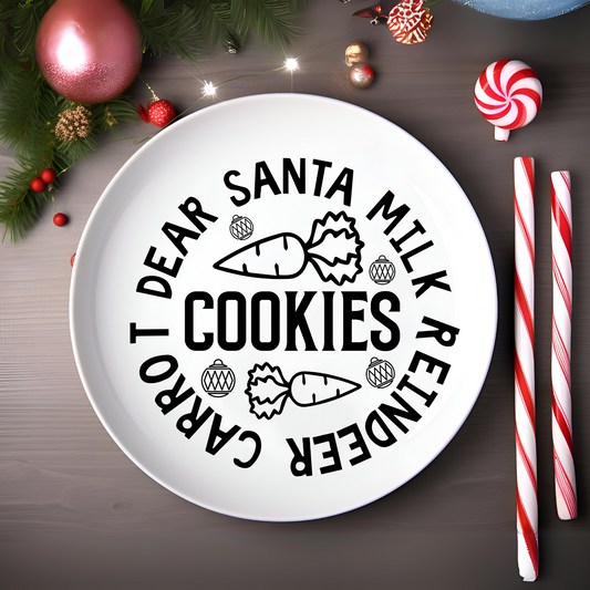 UV DTF Transfers for Santa Plates – Easy Peel, Rub & Stick Holiday Designs - Style 6