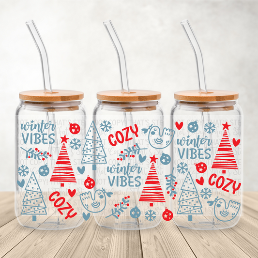 Christmas Winter Vibes 16oz UV DTF Transfer Film CF114