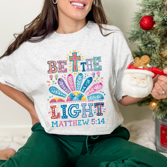 Watercolor Christmas be the light Matthew 5:14 DTF Transfer Film CF104