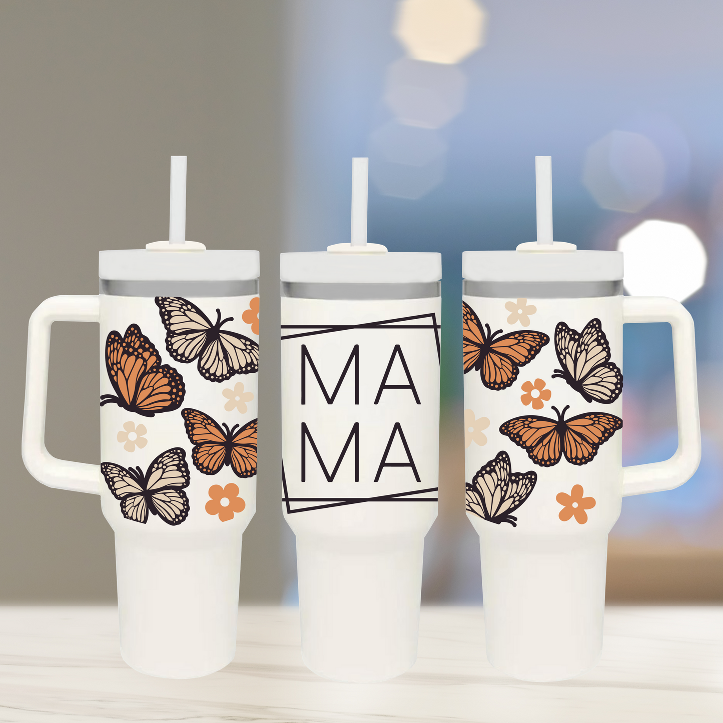 Butterfly Mama - TOP - 40 oz Glass UV DTF Transfer Film