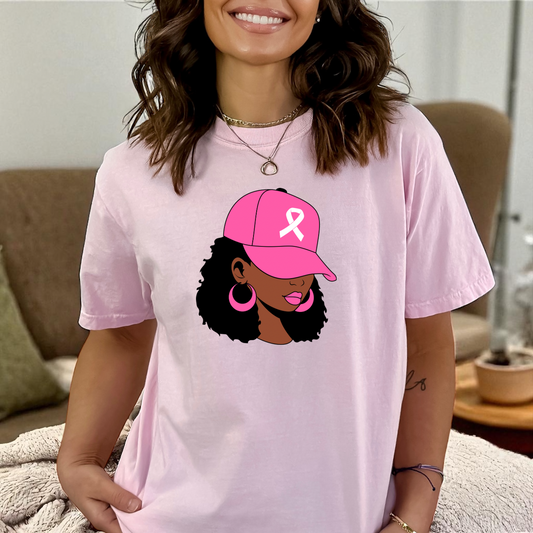 Breast Cancer Pink Ribbon cap DTF Transfer Film CF095