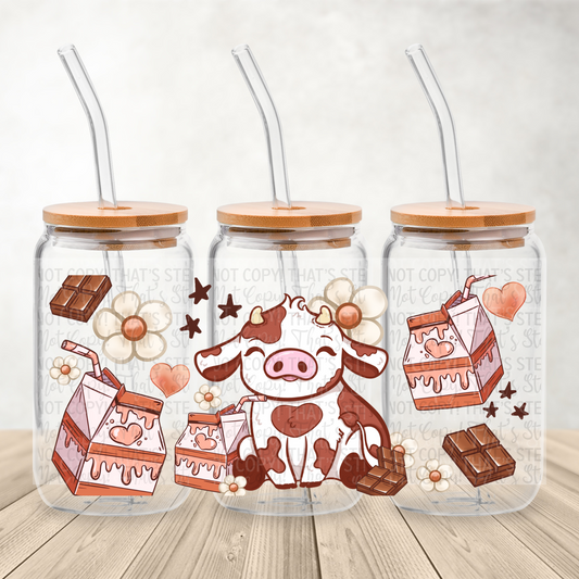 Chocolate Milk Cow no words 16oz UV DTF Transfer Film L035