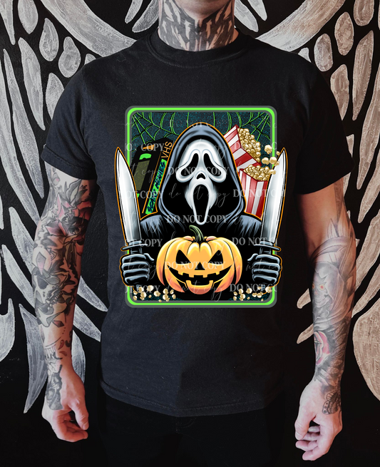 Green Border Horror Pumpkin DTF Transfer Film