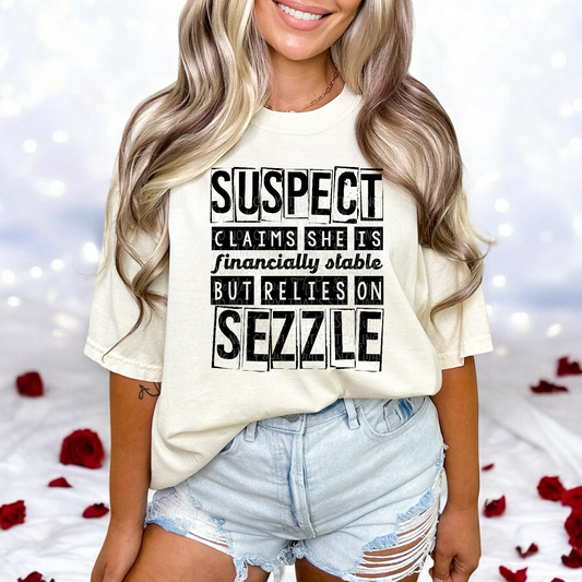 Suspect claims - She is financially stable but relies on Sezzle DTF Transfer Film TG124