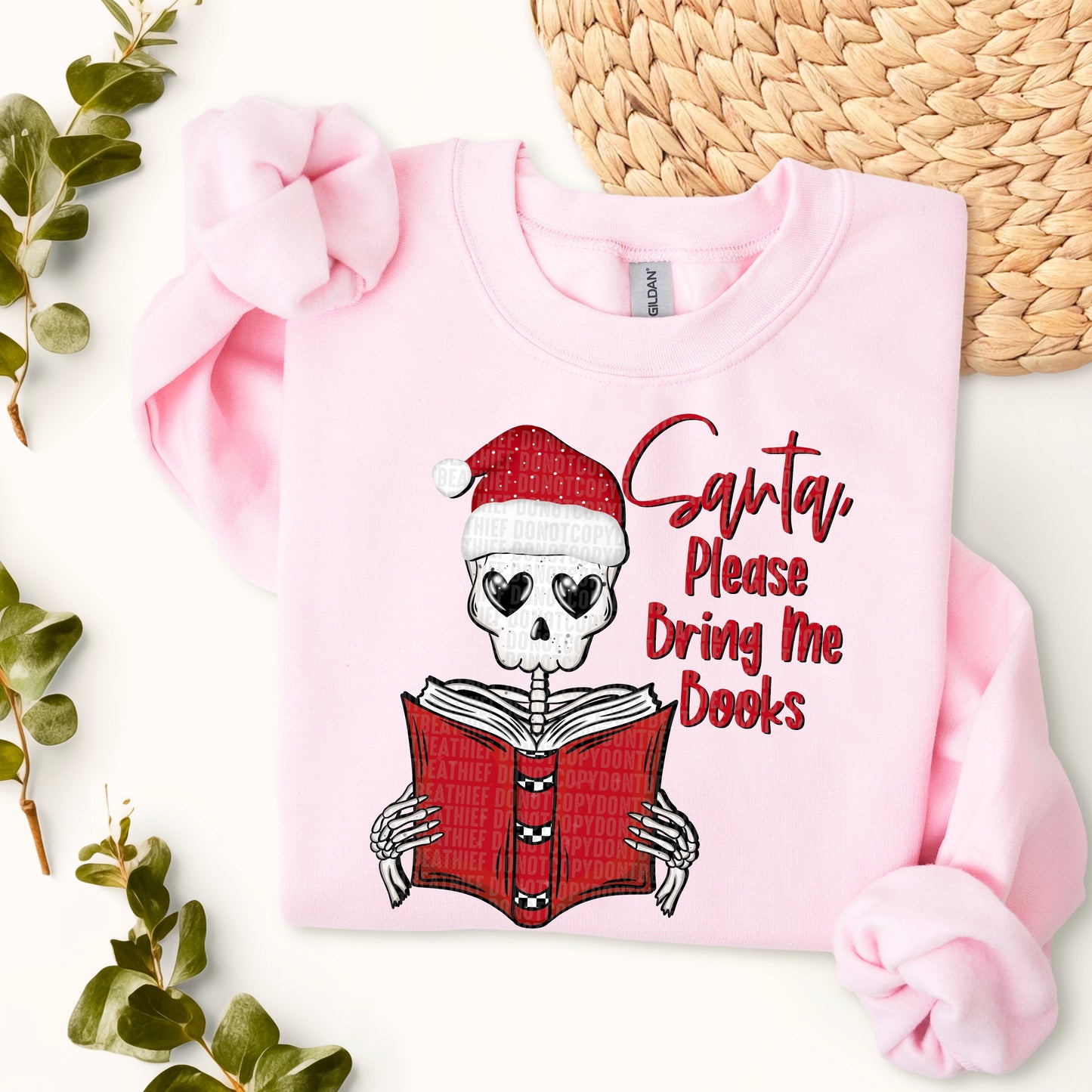 Santa bring me books Skeleton DTF Transfer Film SD104