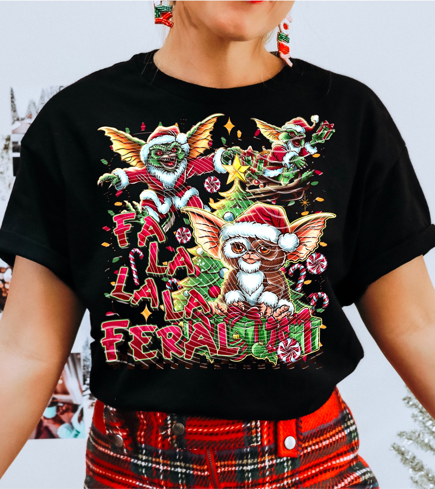 Exclusive Cozy Holiday Falalala Feral DTF Transfer Film A094