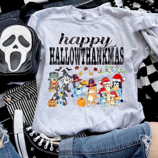 Happy HallowThankMas dog DTF Transfer Film