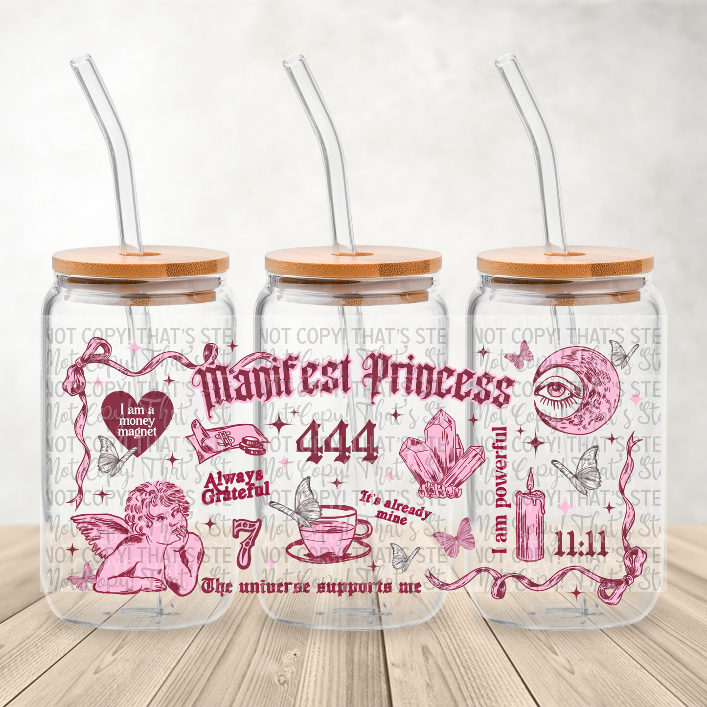 Manifest princess 444 - 16oz UV DTF Transfer Film Wrap and Matching Lid G124