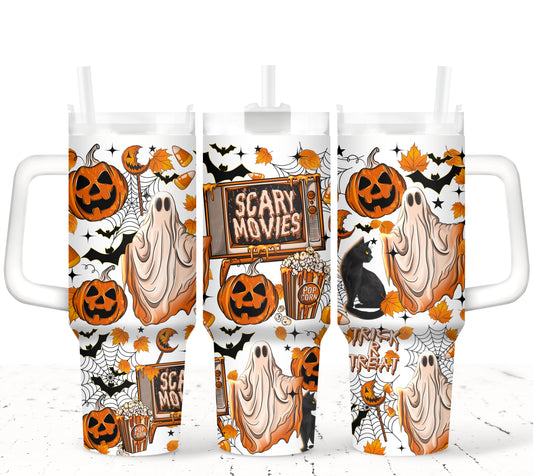 Spooky Scary Movies V3 - TOP & BOTTOM SET - 40 oz Tumbler UV DTF Transfer Film