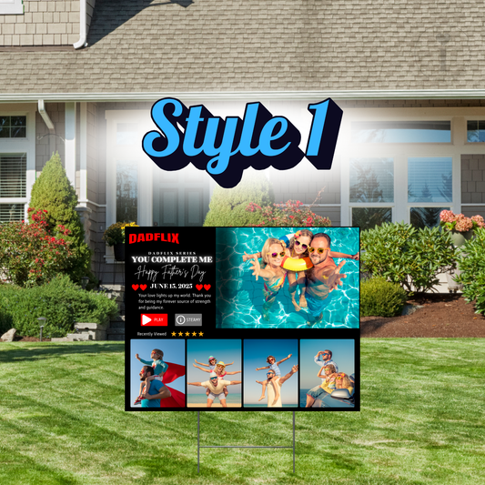 Custom Yard Signs  - Father’s Day - Dadflix - Style 1 - 5 images