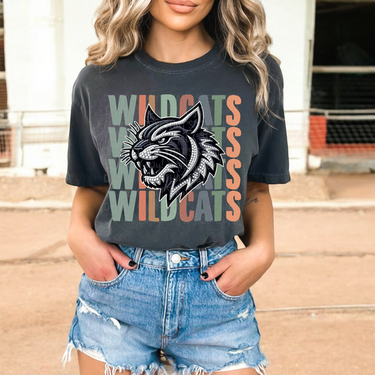 Fall Team Mascot Wildcats DTF Transfer Film F094