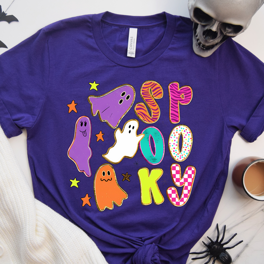 Colorful Spooky Ghouls DTF Transfer Film CF095
