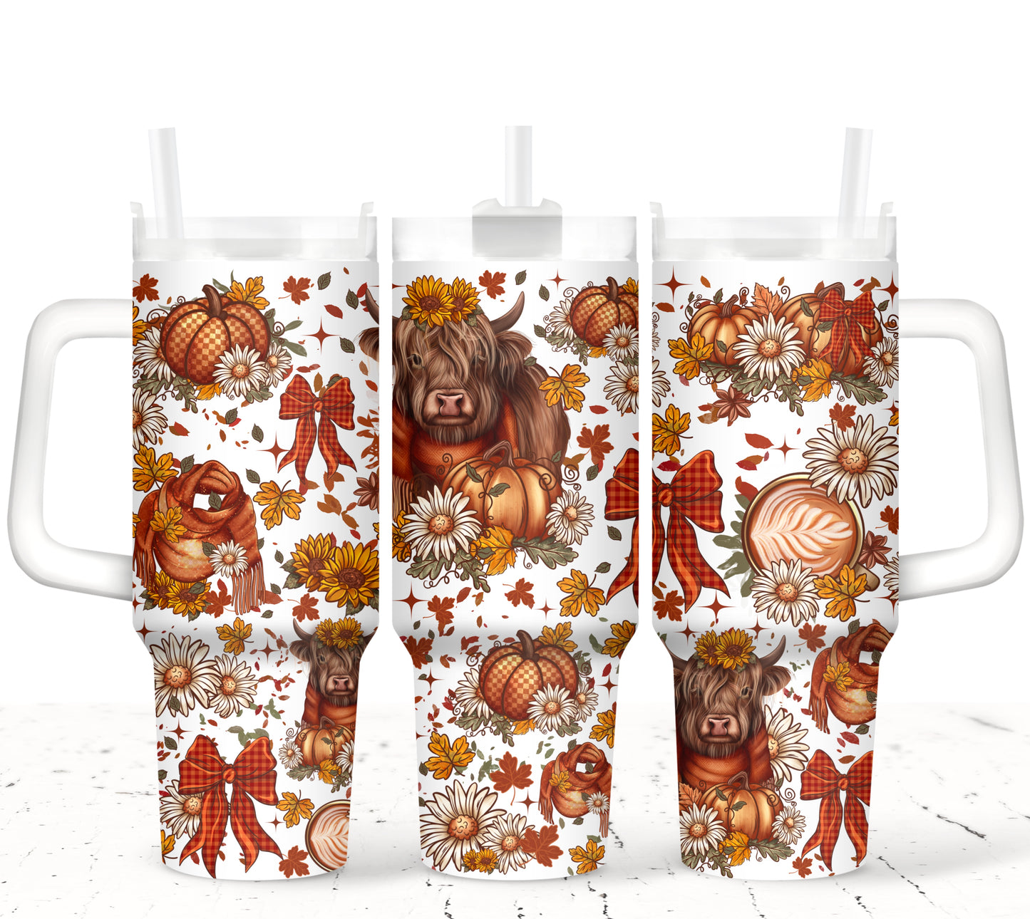 Leaves are falling Autumn Leaves - TOP & BOTTOM SET - 40 oz Tumbler UV DTF Transfer Film A084