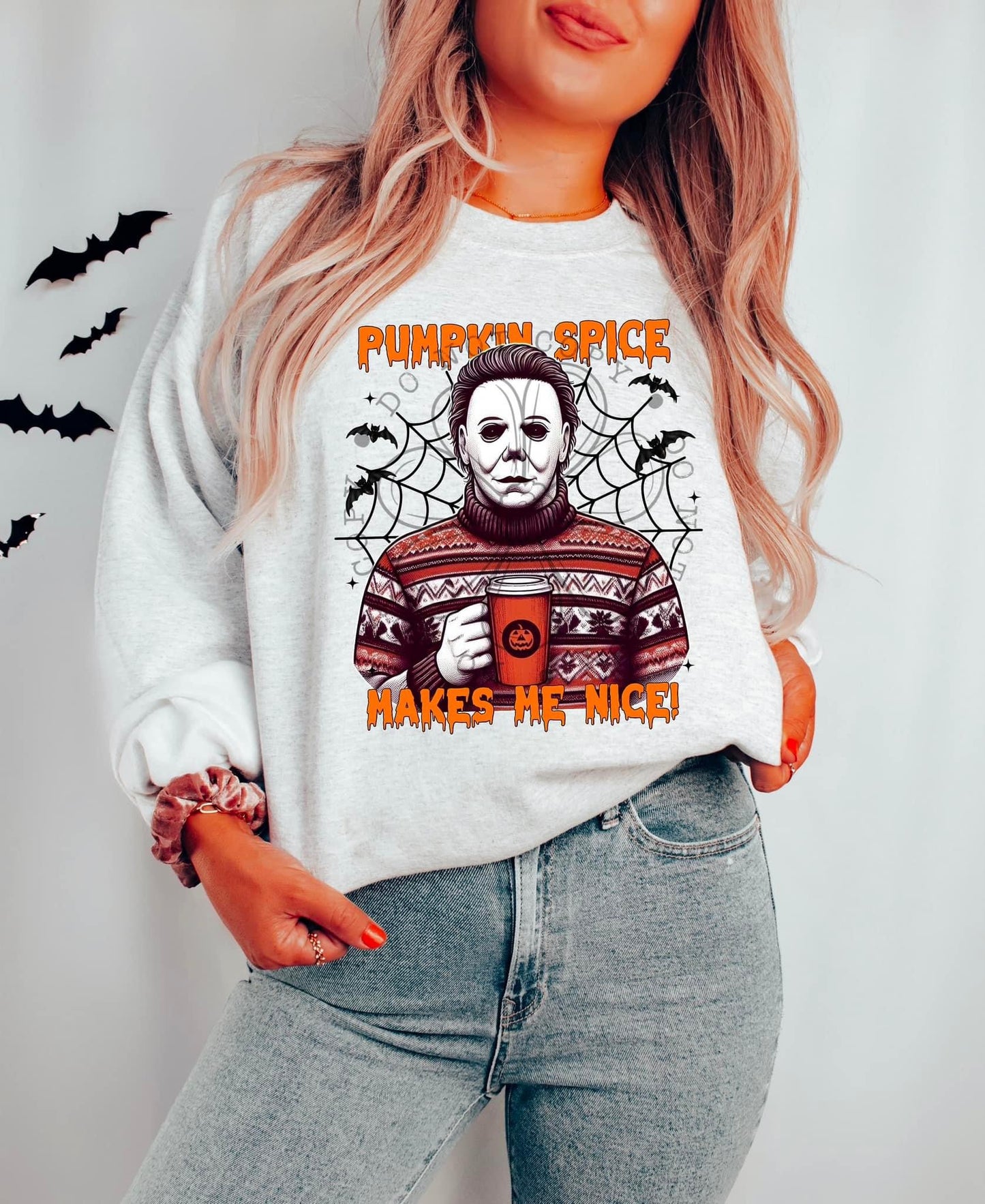 Pumpkin Spice makes me nice Horror 3 DTF Transfer Film FD094