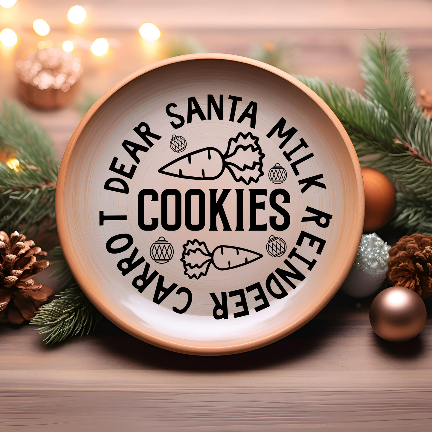 UV DTF Transfers for Santa Plates – Easy Peel, Rub & Stick Holiday Designs - Style 6