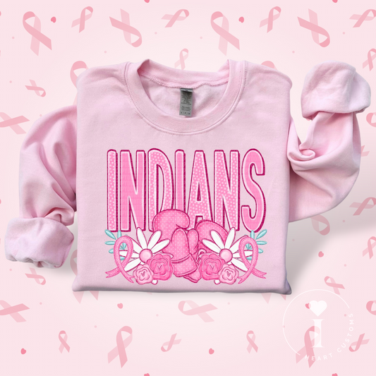 Indians Breast Cancer Sports Mascot DTF Transfer Film SD074