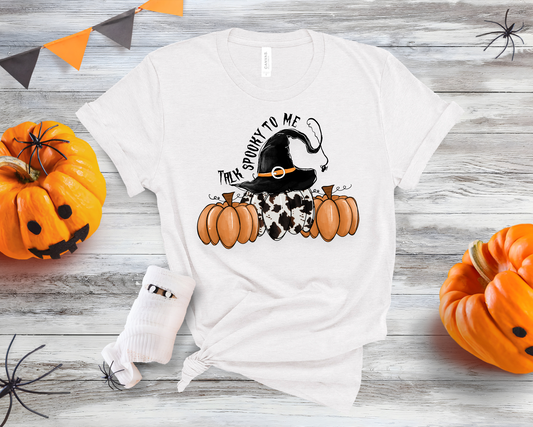 Halloween Talk Spooky to me Pumpkins Cow print DTF Transfer Film 9050