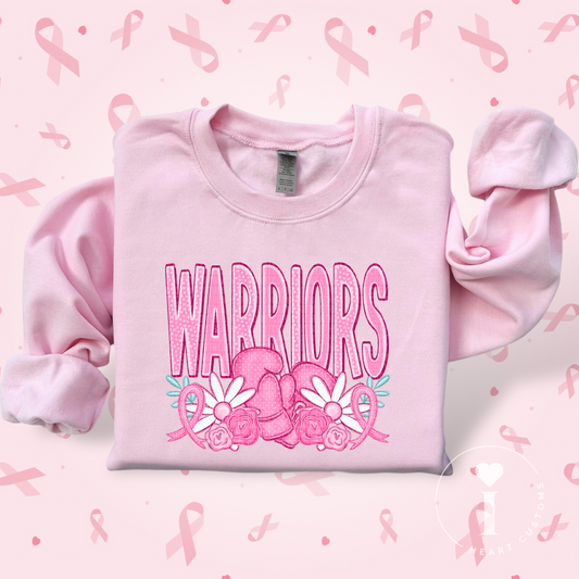 Warriors Breast Cancer Sports Mascot DTF Transfer Film SD074