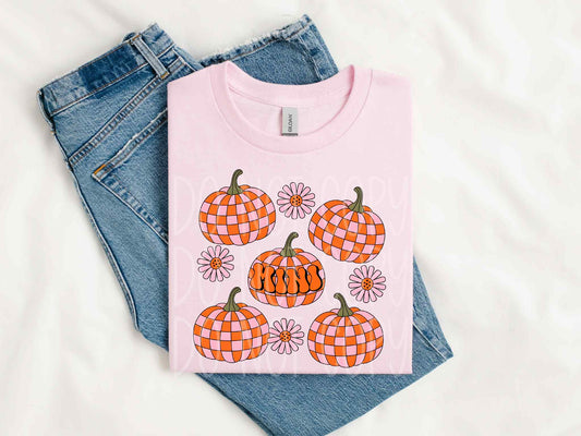 Retro pumpkin Mini DTF Transfer Film TE085