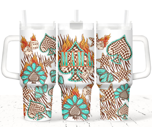 Spades Mama - TOP & BOTTOM SET - 40 oz Tumbler UV DTF Transfer Film A055