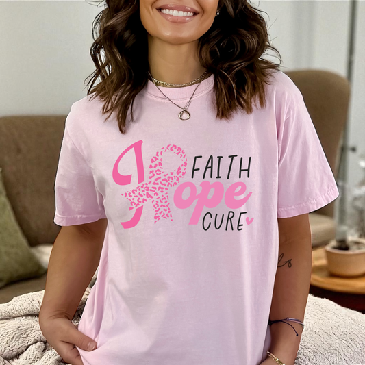 Breast Cancer Faith Hope Cure DTF Transfer Film CF095