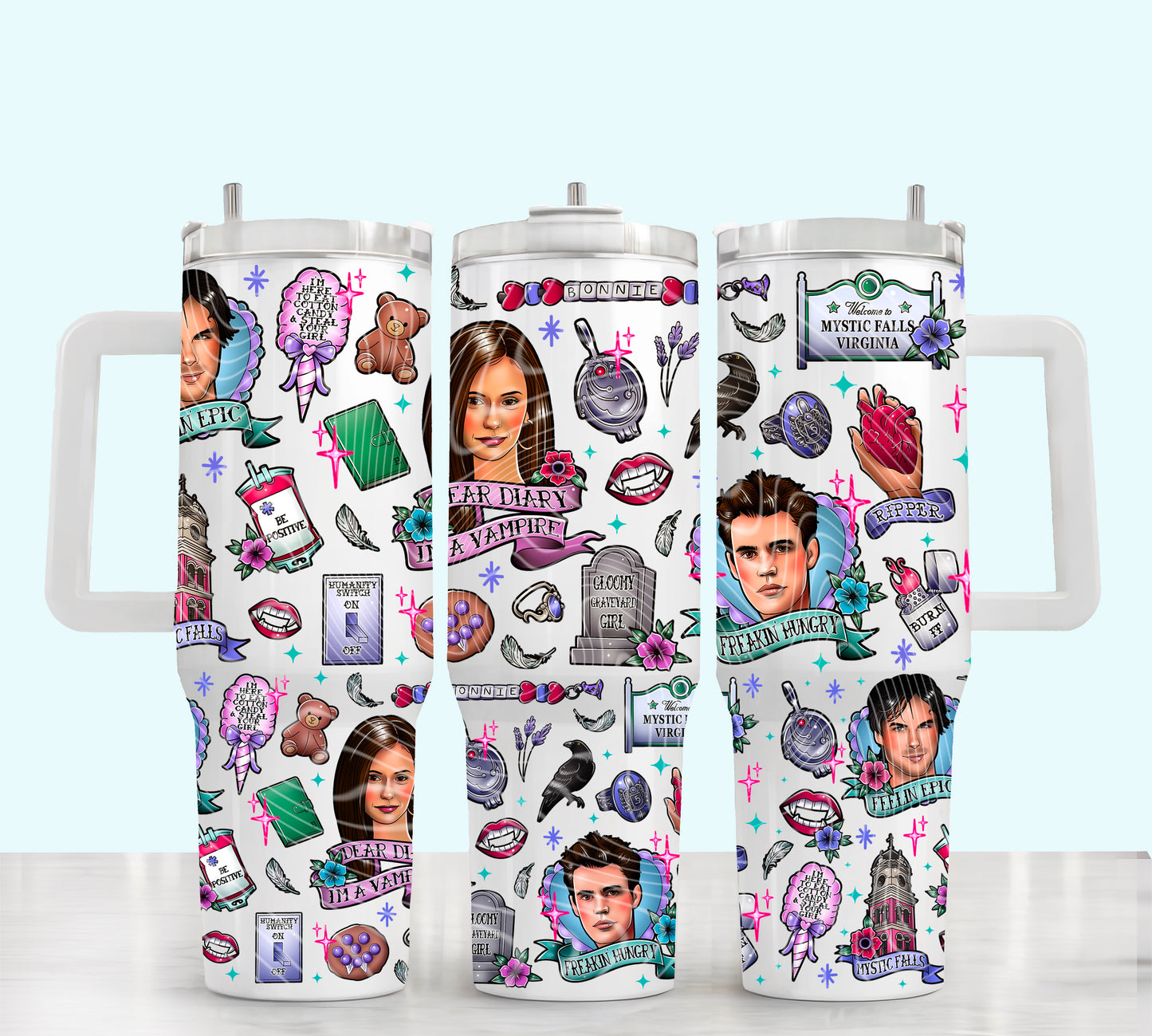 Vampires - TOP & BOTTOM SET - 40 oz Tumbler UV DTF Transfer Film G055