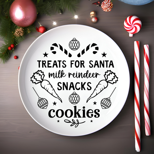 UV DTF Transfers for Santa Plates – Easy Peel, Rub & Stick Holiday Designs - Style 7