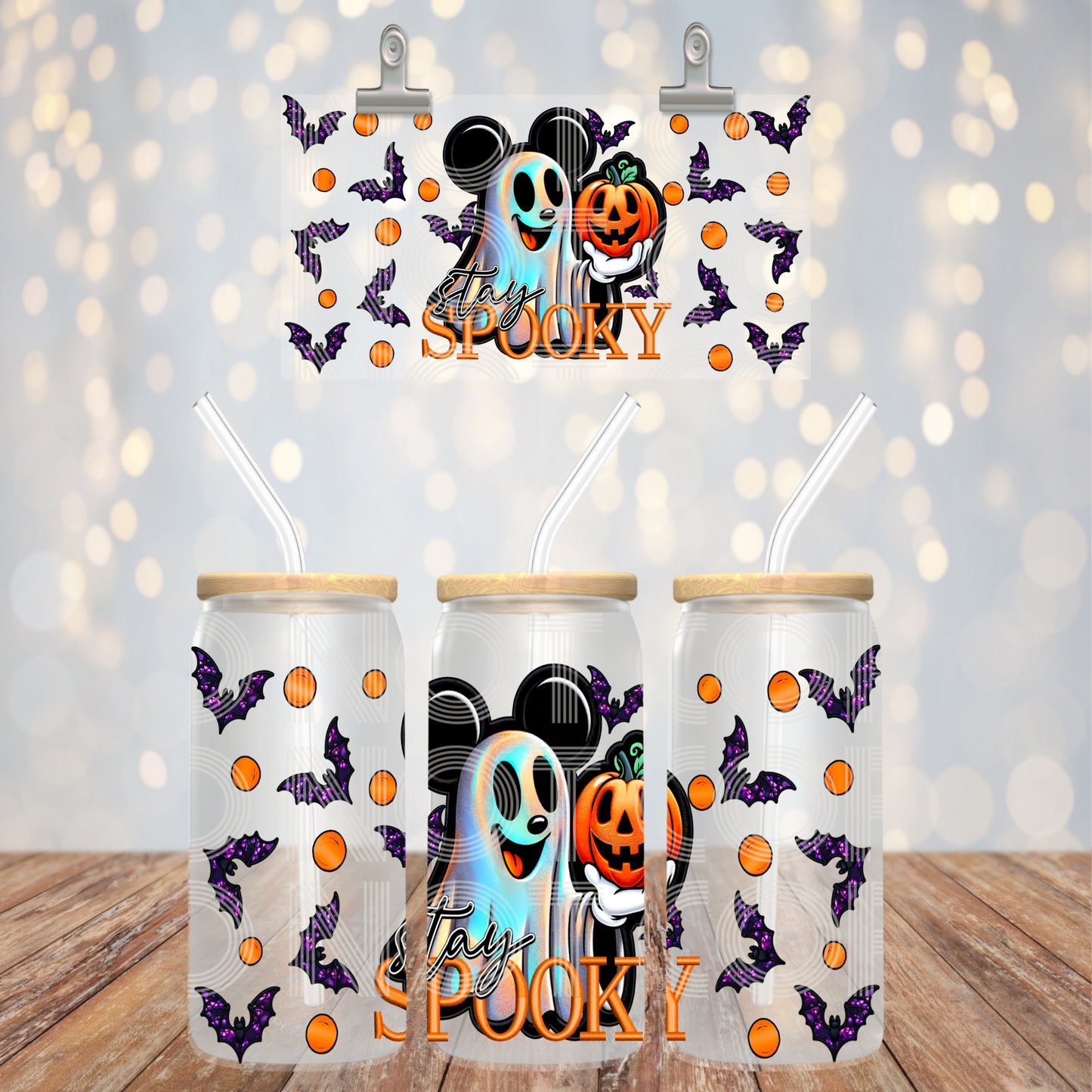 Spooky Batty Ghost - 16oz UV DTF Transfer Film