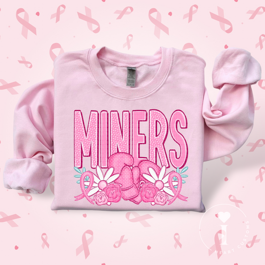 Miners Breast Cancer Sports Mascot DTF Transfer Film SD074