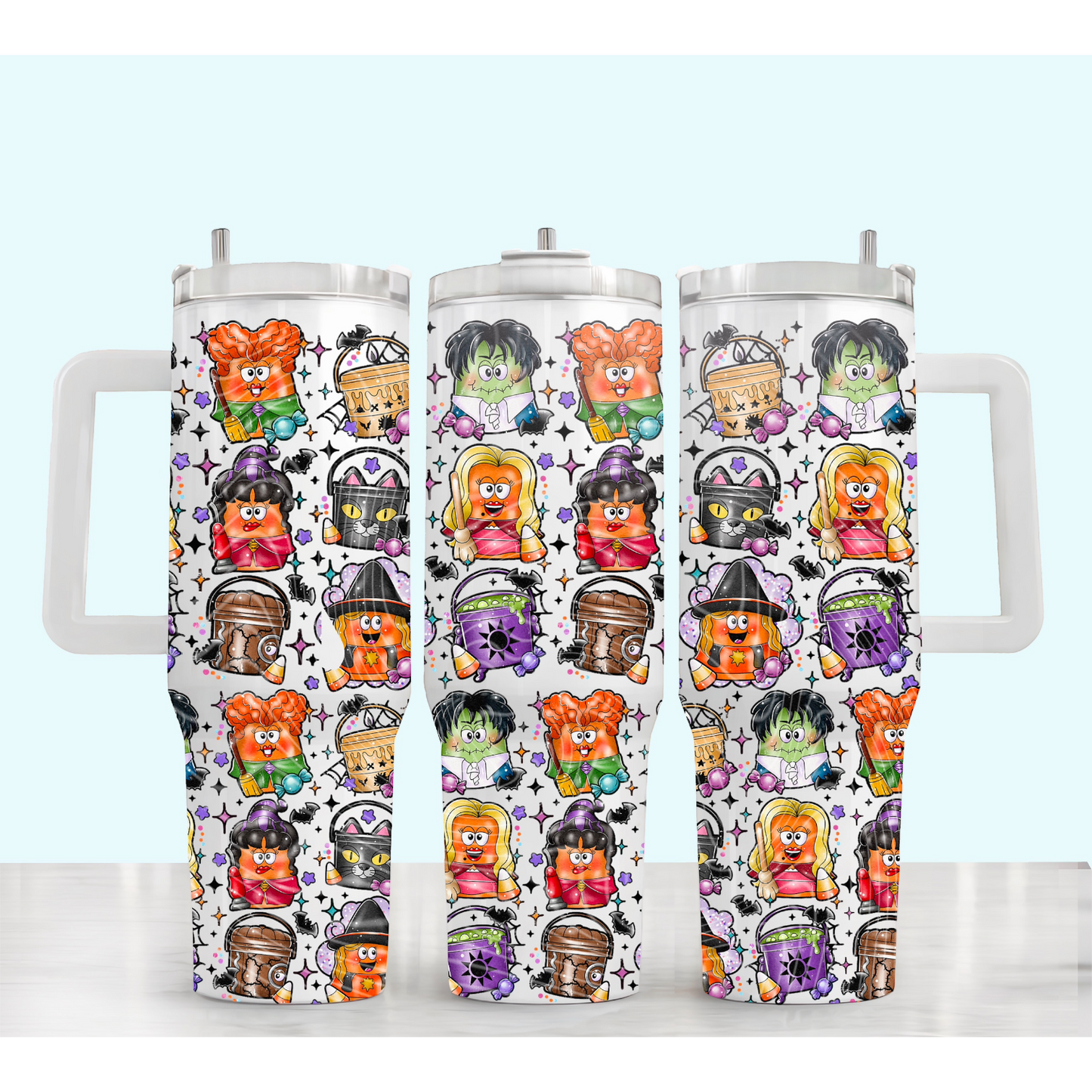 Halloween Sisters Treats- TOP & BOTTOM SET - 40 oz Tumbler UV DTF Transfer Film