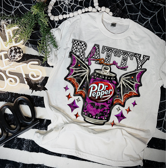 Halloween Batty Soda V5 Faux Embroidery DTF Transfer Film TE084