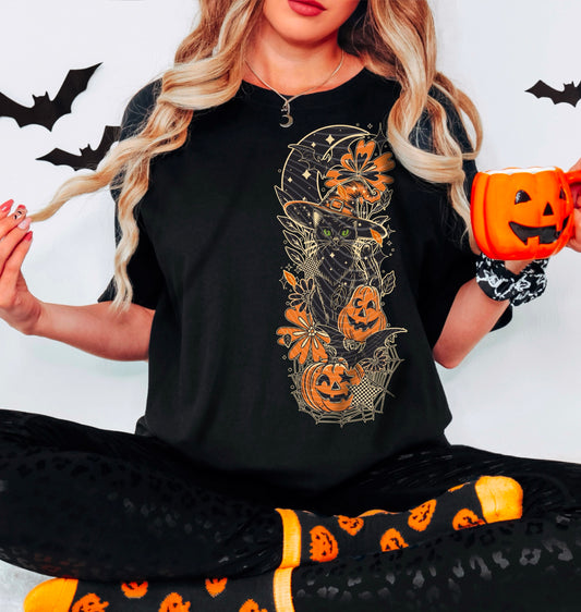 Spooky Witch Cat DTF Transfer Film A075