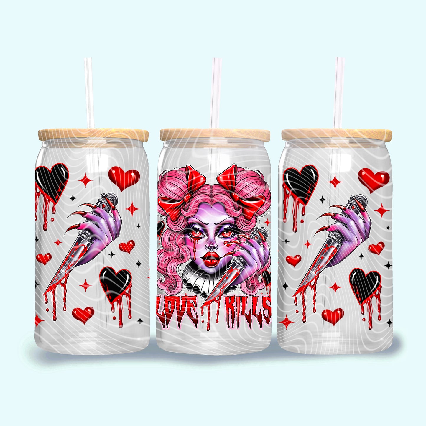 Love Kills 16oz UV DTF Transfer Film G124