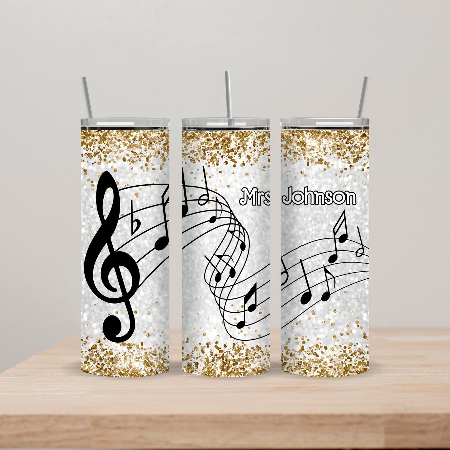 Music Teacher Tumbler with Name 20oz Straight Insulated Tumbler