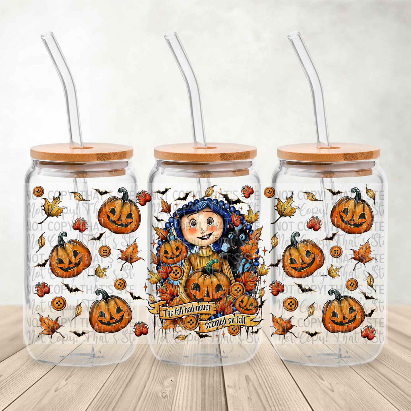 So Fall Pumpkins - 16oz UV DTF Transfer Film Wrap and Matching Lid G094