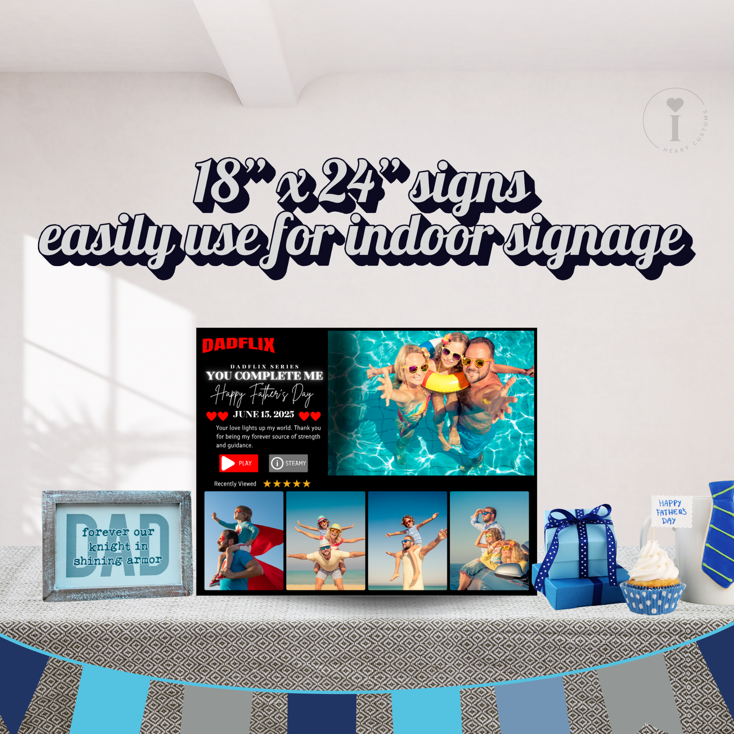 Custom Yard Signs  - Father’s Day - Dadflix - Style 1 - 5 images