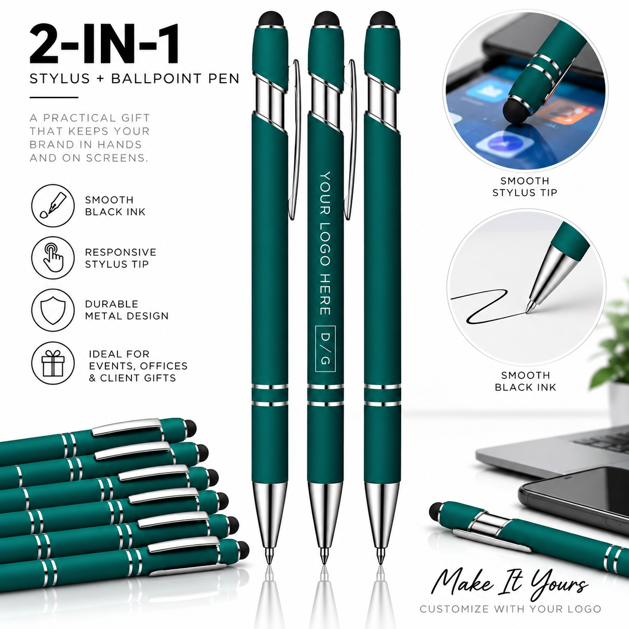 Custom Stylus Pens with Logo | Full-Color Promotional Pens