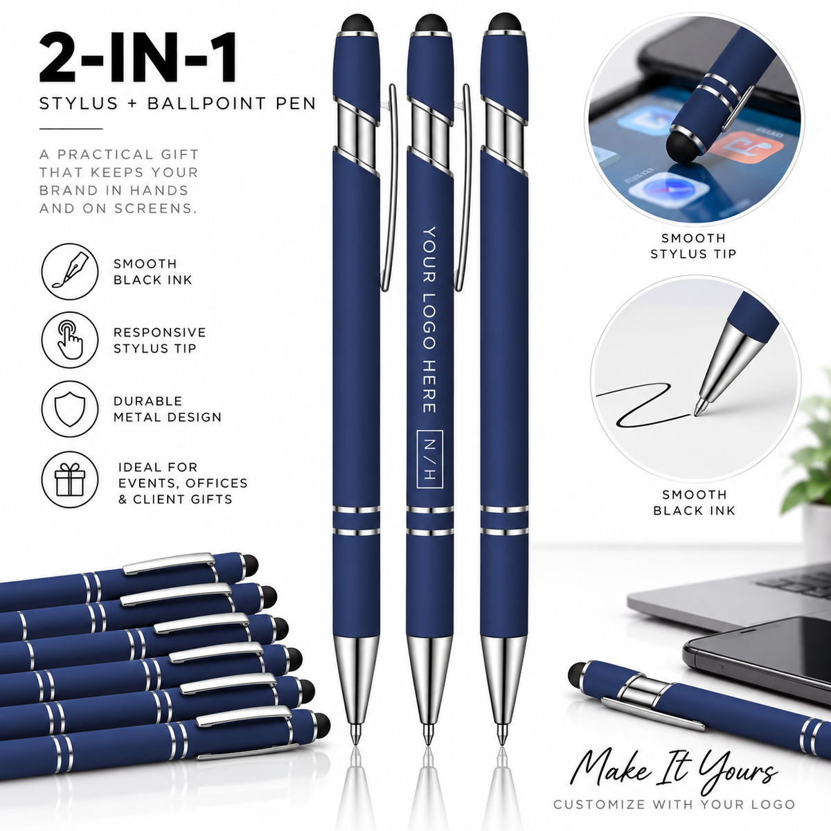 Custom Stylus Pens with Logo | Full-Color Promotional Pens