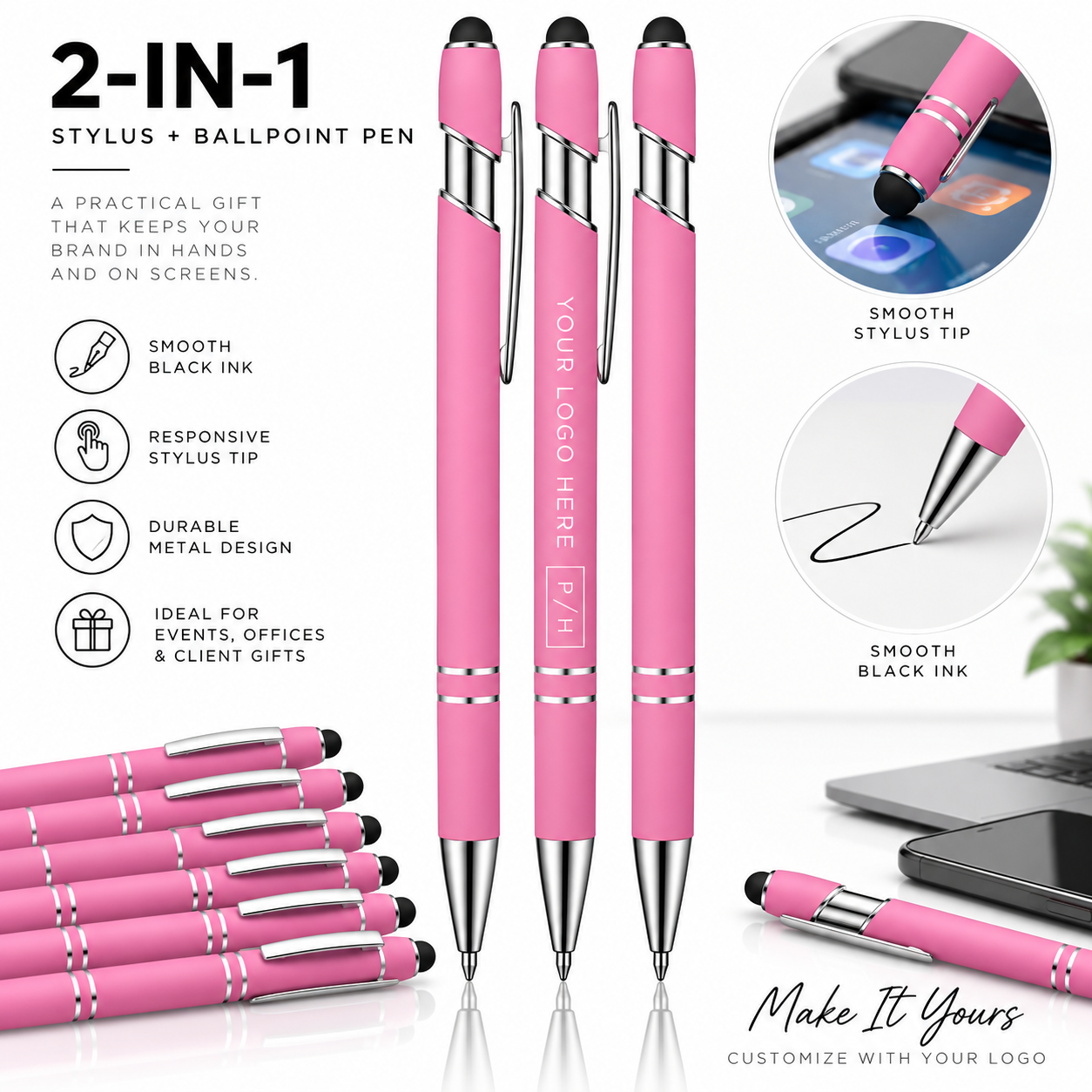 Custom Stylus Pens with Logo | Full-Color Promotional Pens