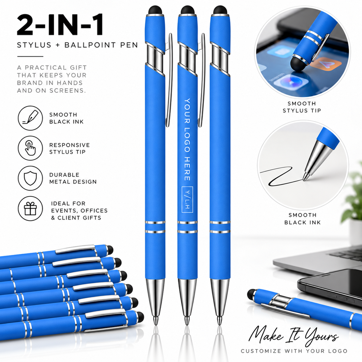 Custom Stylus Pens with Logo | Full-Color Promotional Pens