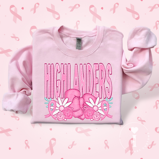 Highlanders Breast Cancer Sports Mascot DTF Transfer Film SD074