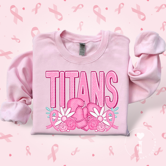 Titans Breast Cancer Sports Mascot DTF Transfer Film SD074