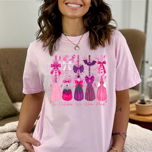 In October we wear pink Breast Cancer DTF Transfer Film CF095