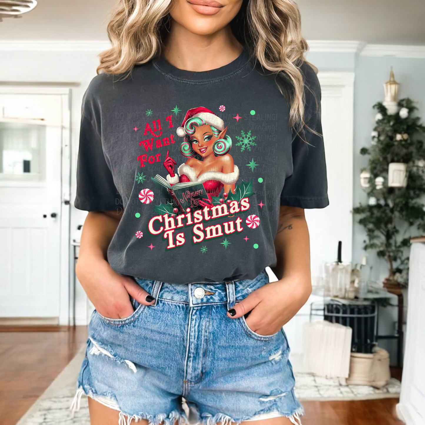 Matching DTF Series - Set Series - Vintage Pinup Christmas is smut Girl V2 G114