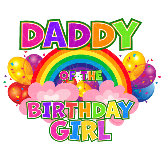 Rainbow Birthday Daddy Family Matching Transfer Film 03033
